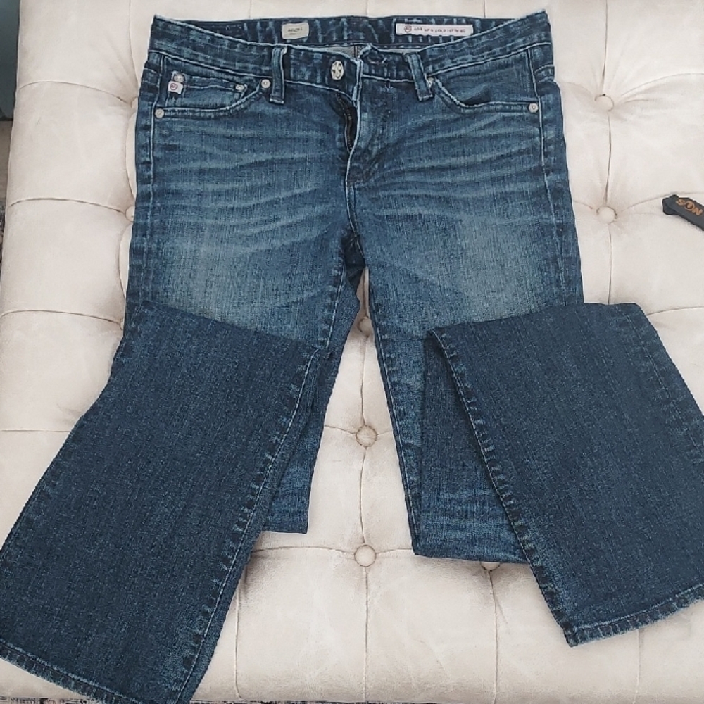Ag Adriano Goldschmied Blue Flare Wide Leg Jeans